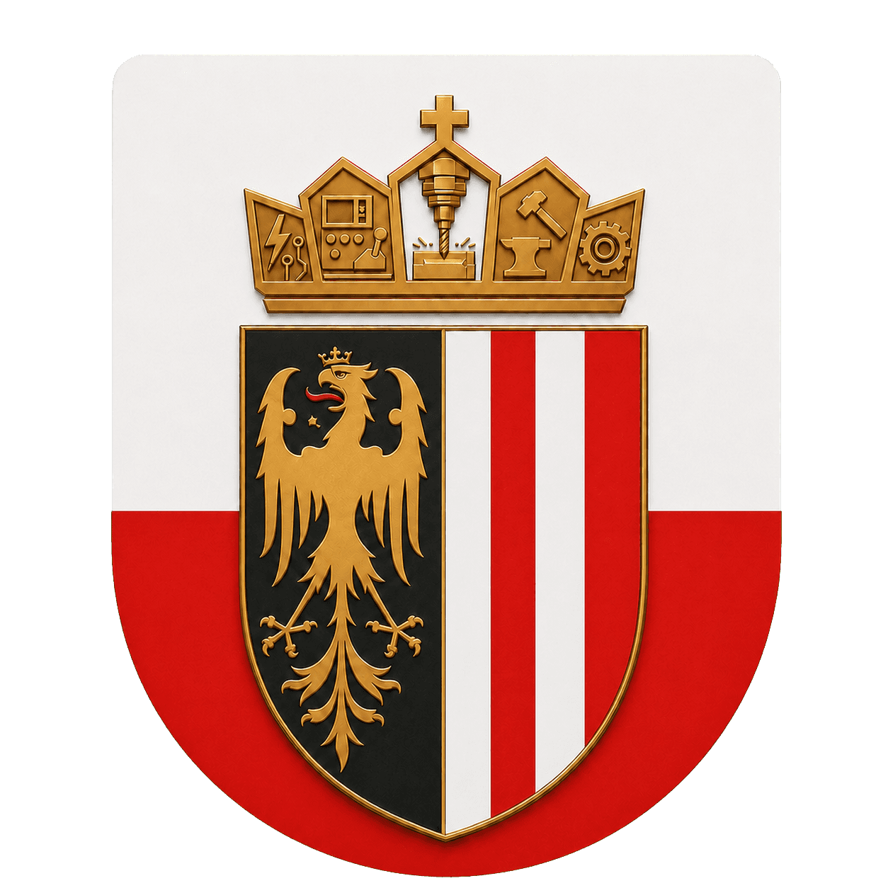 Stilisiertes Wappen für TechnikerFinden Oberösterreich